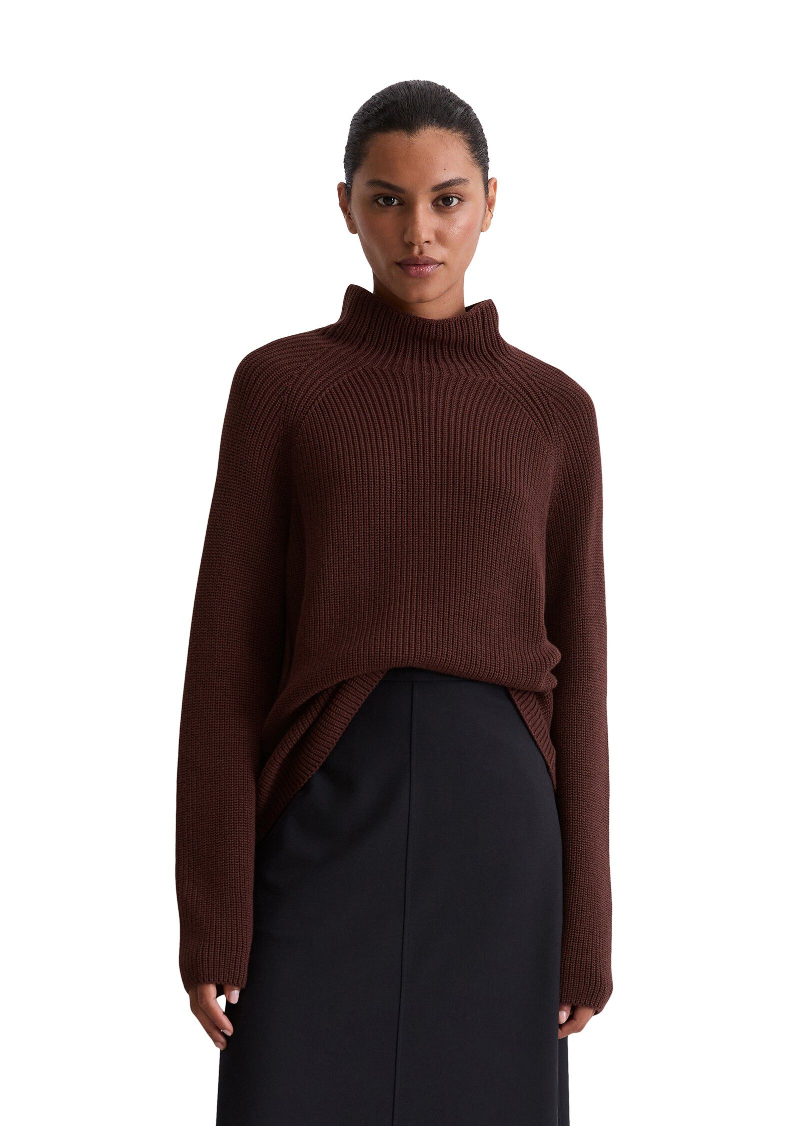 Pullover, longsleeve, stand-up coll