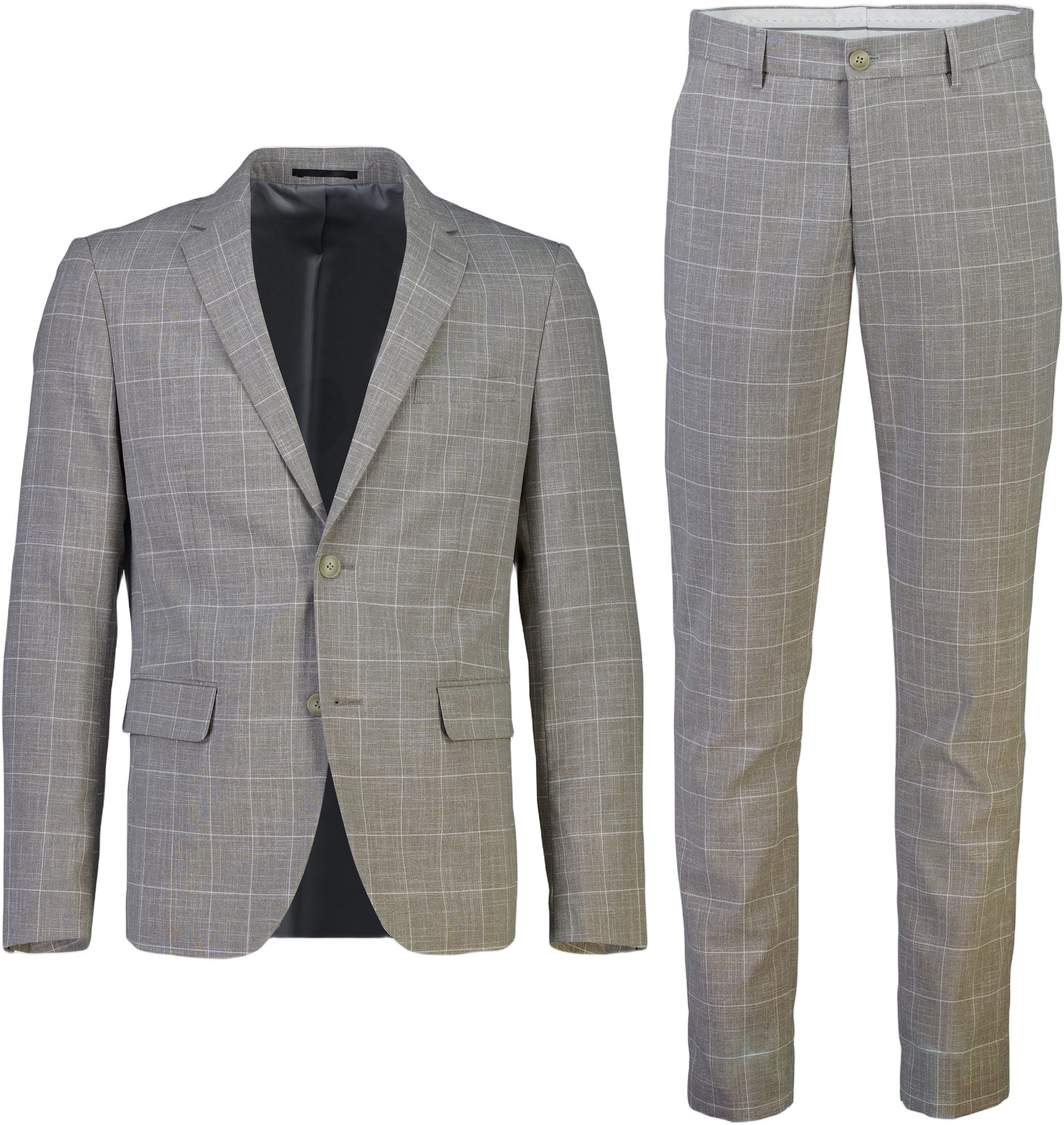 Checked slub viscose blend sui