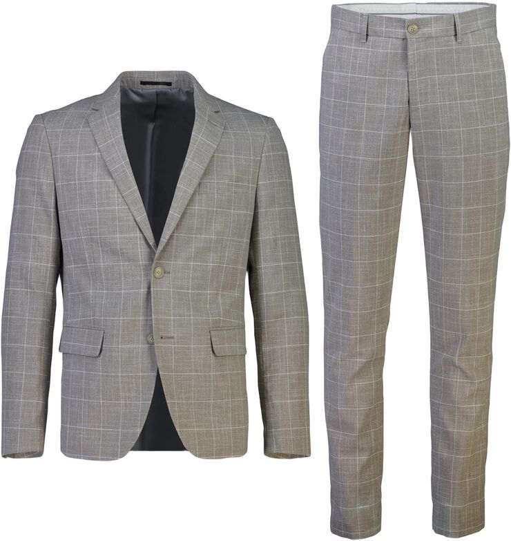 Checked slub viscose blend sui