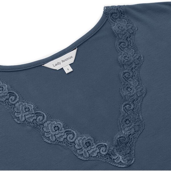 Bamboo short sleeve nightdress with lace