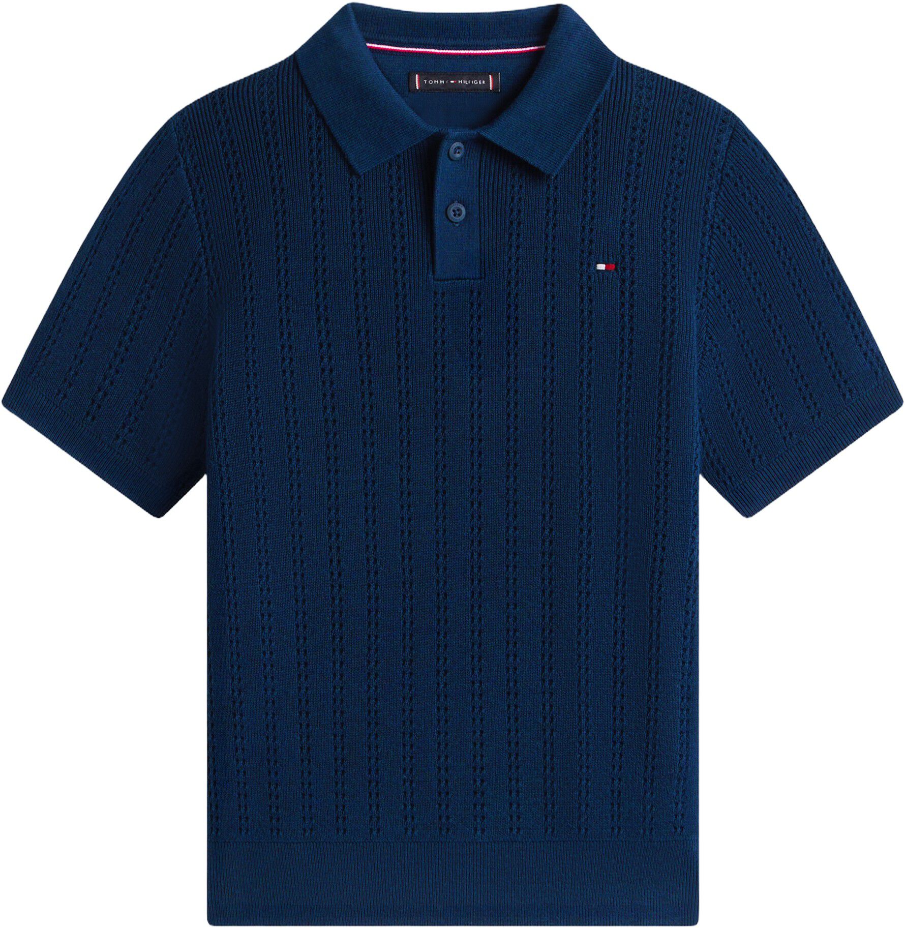 Regular Fit Open Knit Polo Shirt
