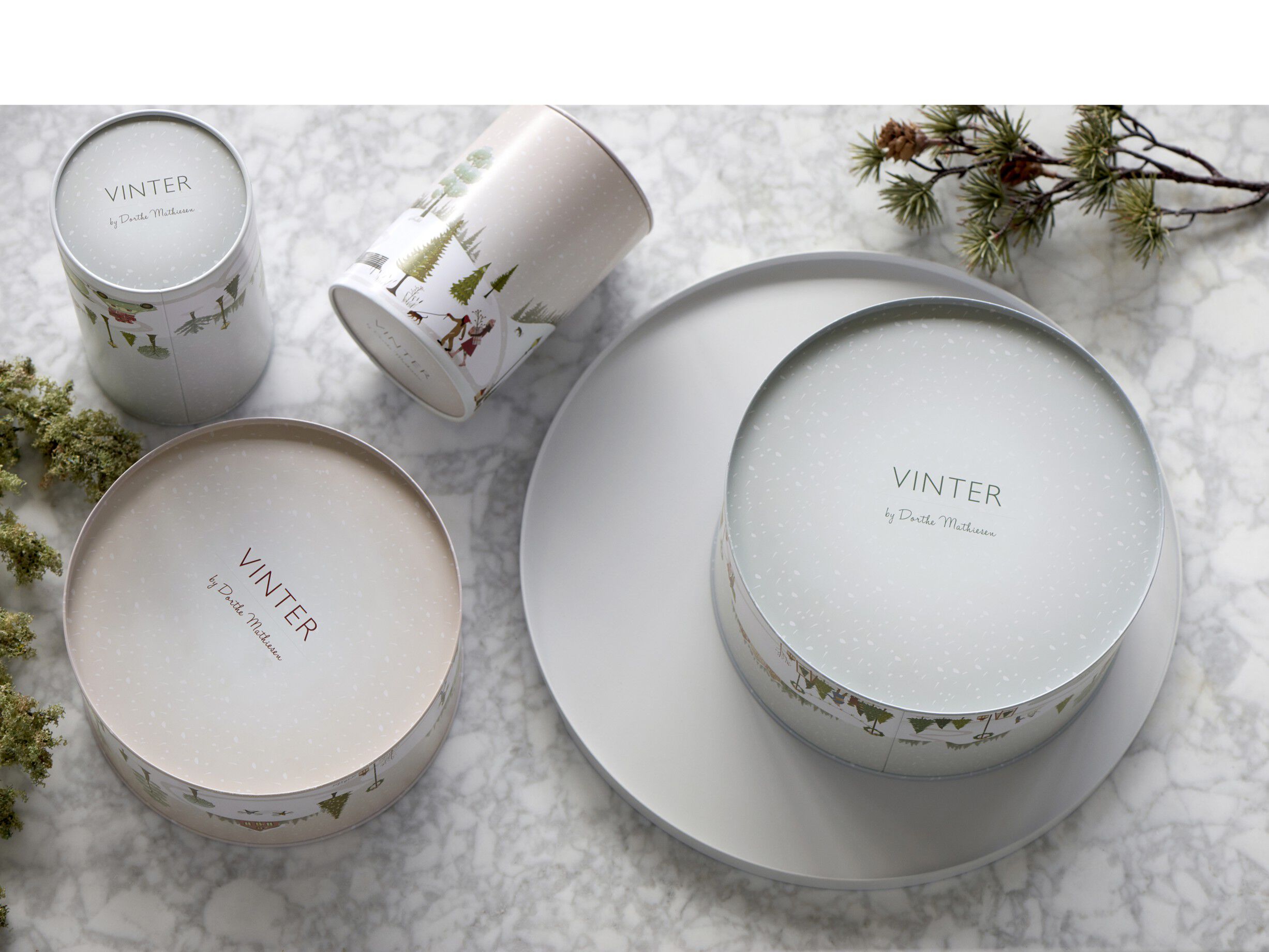 Kakeboks Vinter 10 x 14,5 cm Woodrose Metall