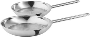 Stainless Steel Stegepande 2 stk. s&aelig;t 24 & 28 cm Honeycomb