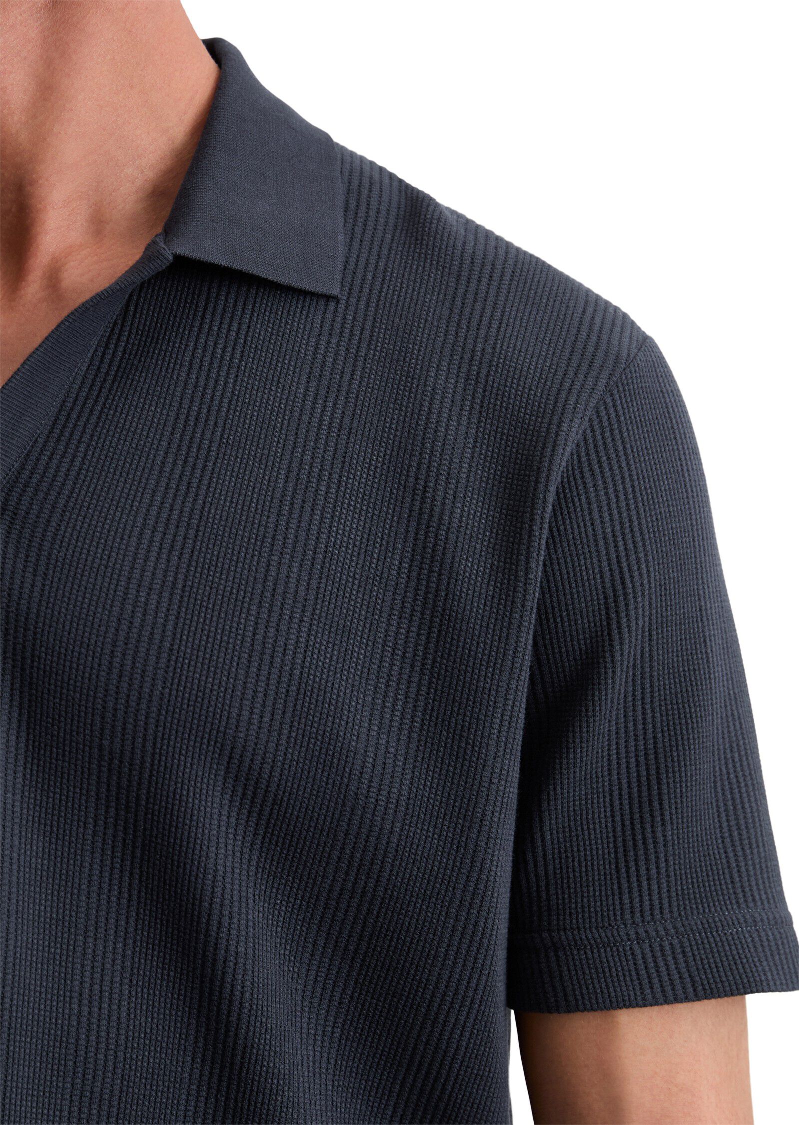 Polo shirt, short sleeve, ribbed co