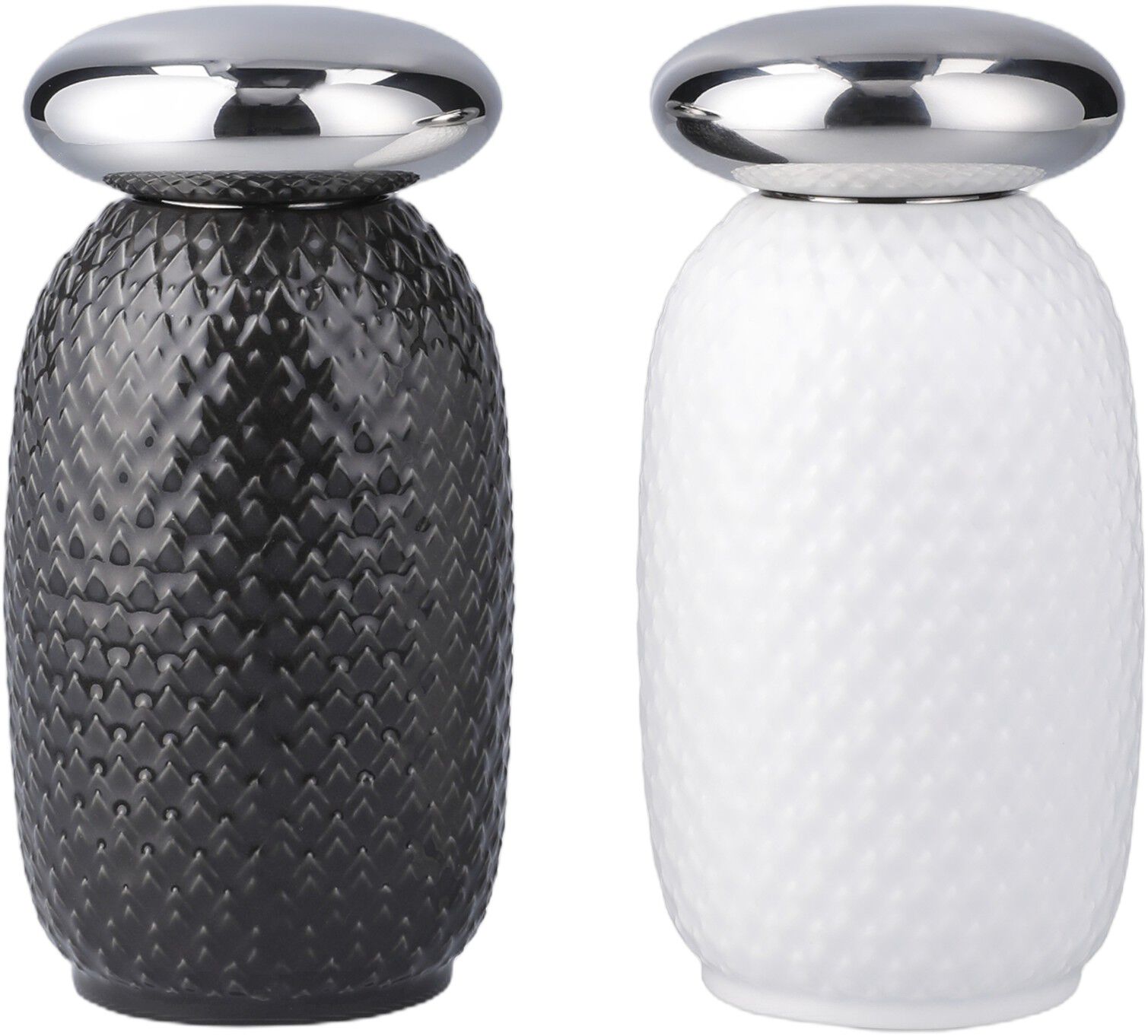 Rhombe Salt- og pebers&aelig;t H13 cm hvid/slate