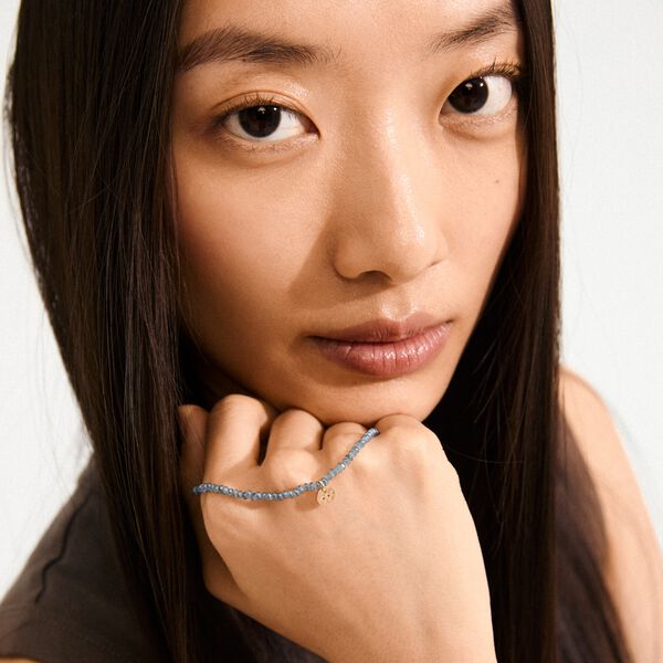 INDIE bracelet dusty blue, gold-plated