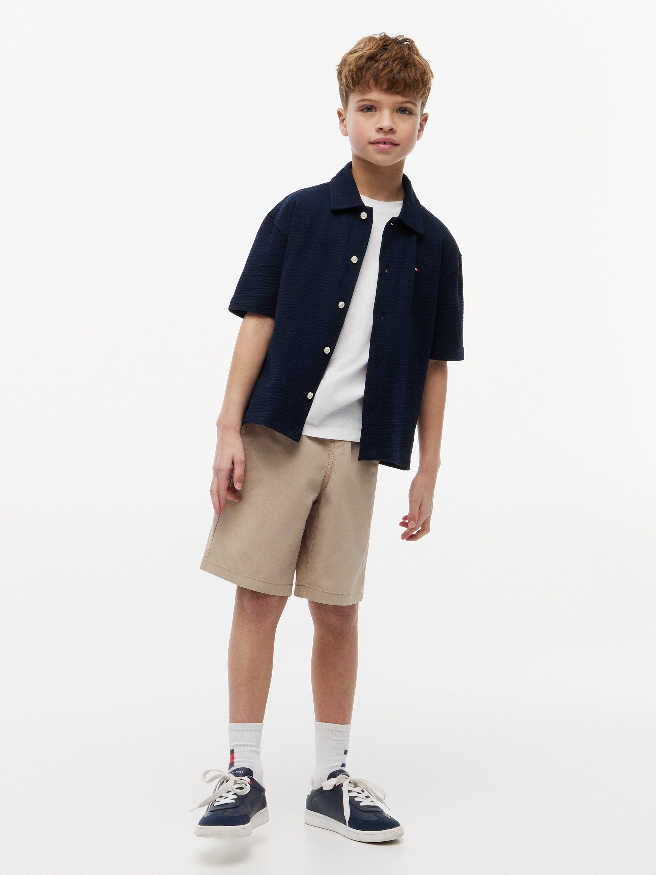 Relaxed Fit Seersucker Short Sleeve Shirt