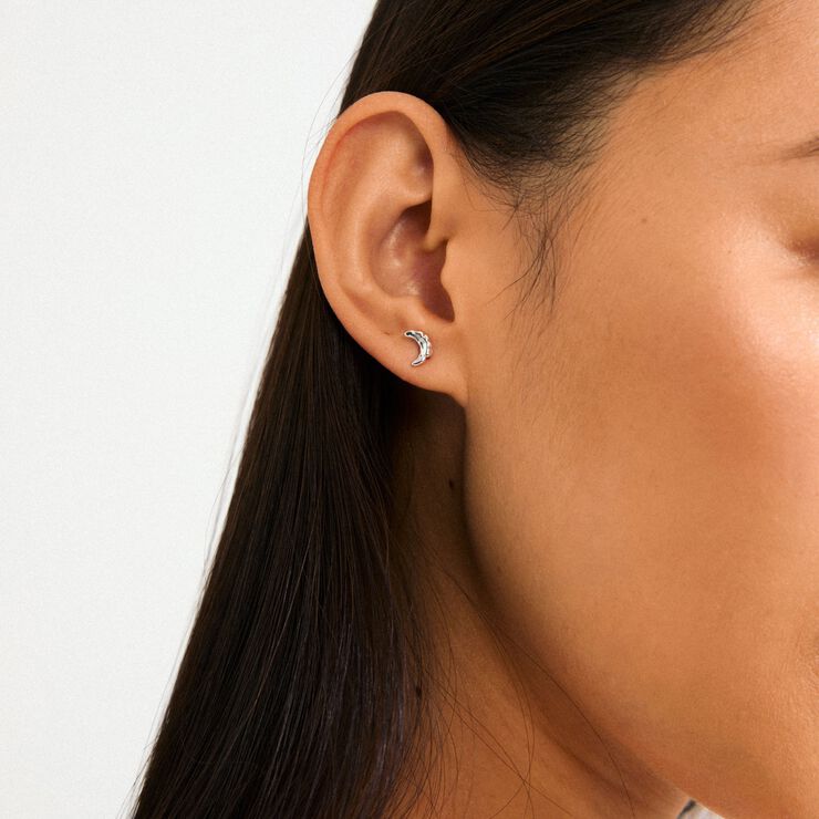 BETWEEN moon earrings silver-plated