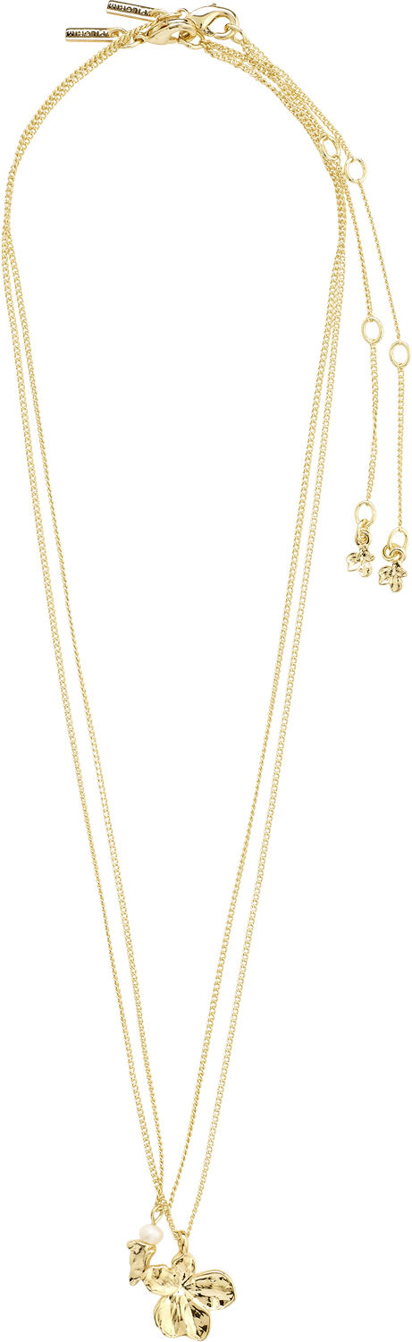 ZHURI recycled necklace 2-in-1 set gold-plated