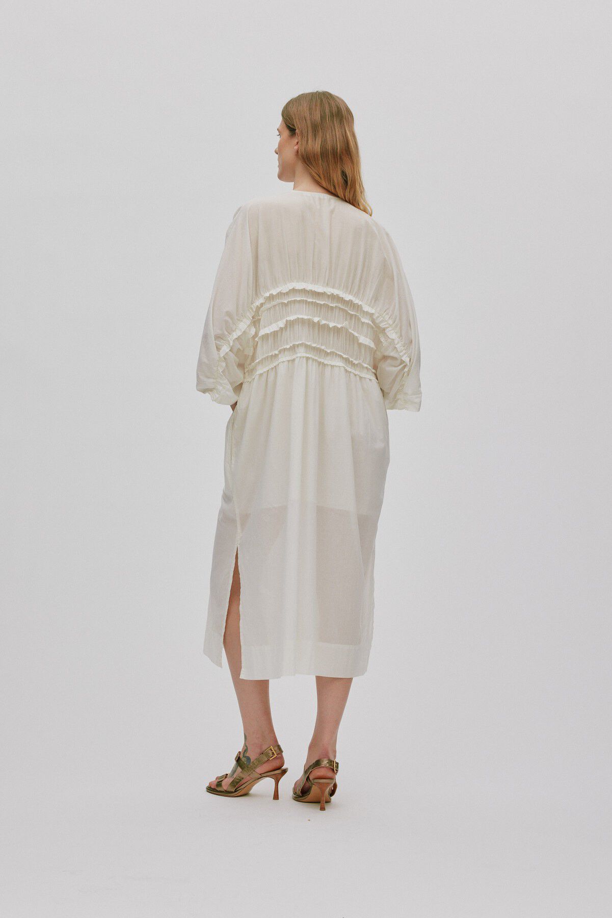 Voile frill gathered dress - Ina