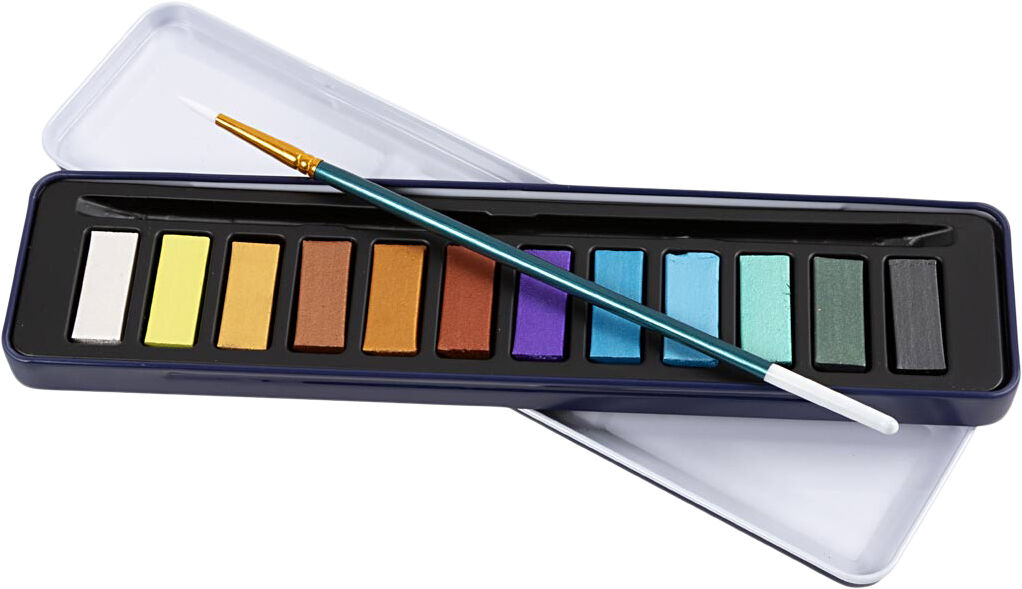 Akvarels&aelig;t, metallicfarver