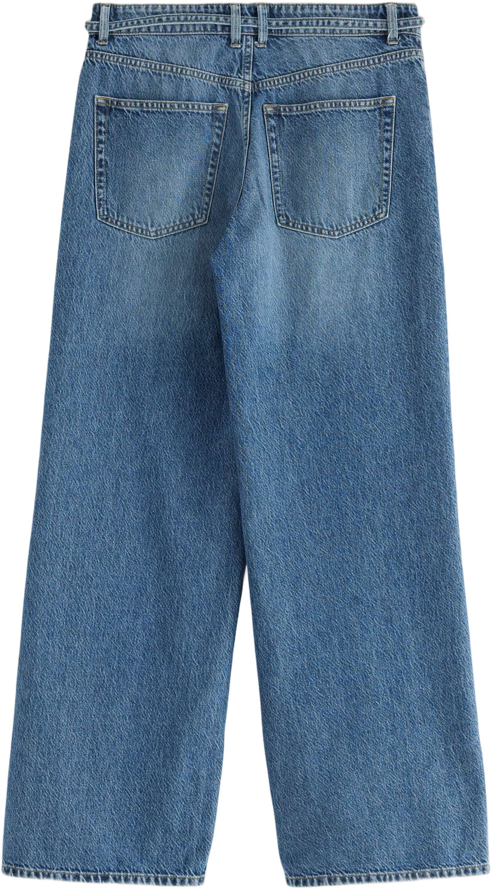 Mid waist jeans in cotton denim wit
