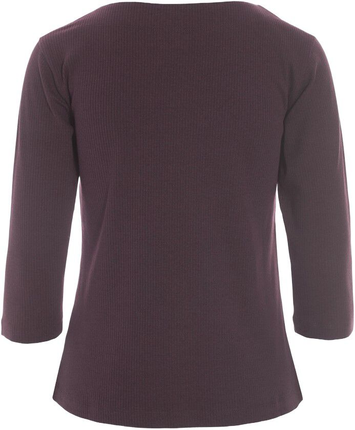 Naibu rib bluse med 3/4 &aelig;rme