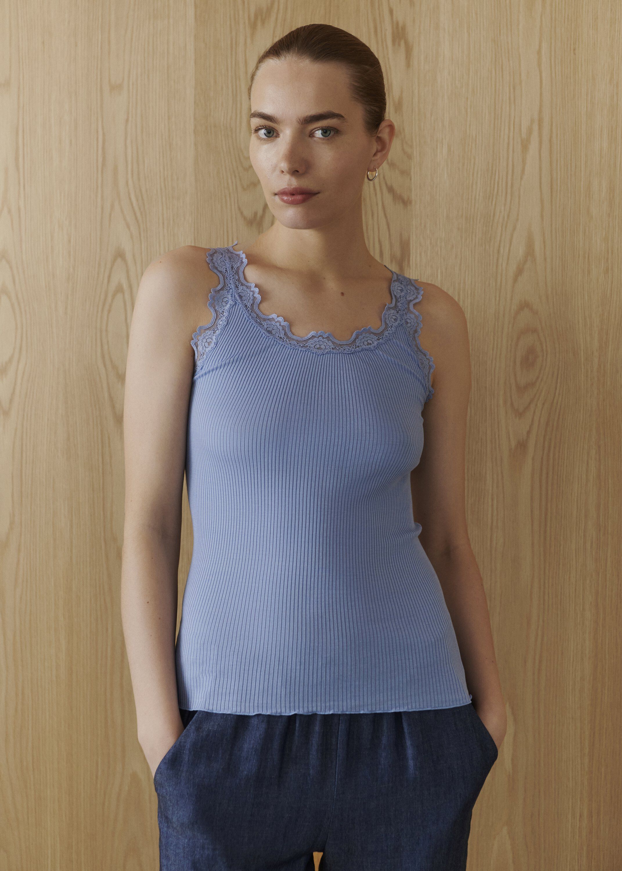 RWBabette Silk SL U-neck Lace Top