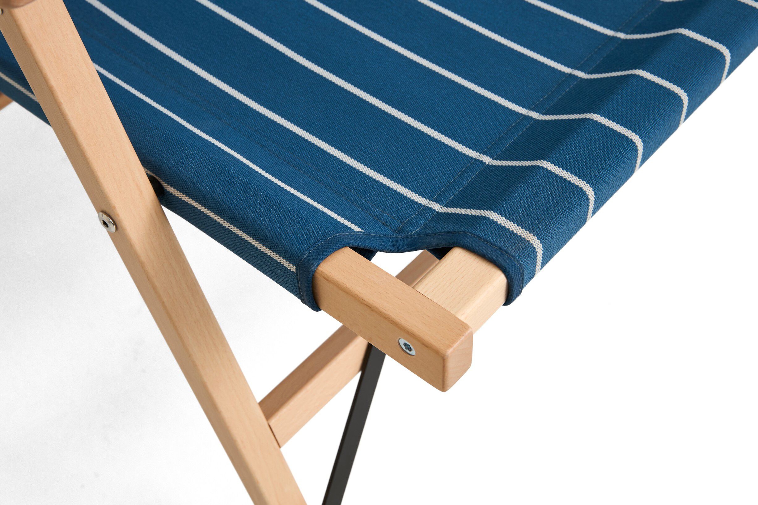 Outdoor Market Folding Sofa - Blue with beige stripe -