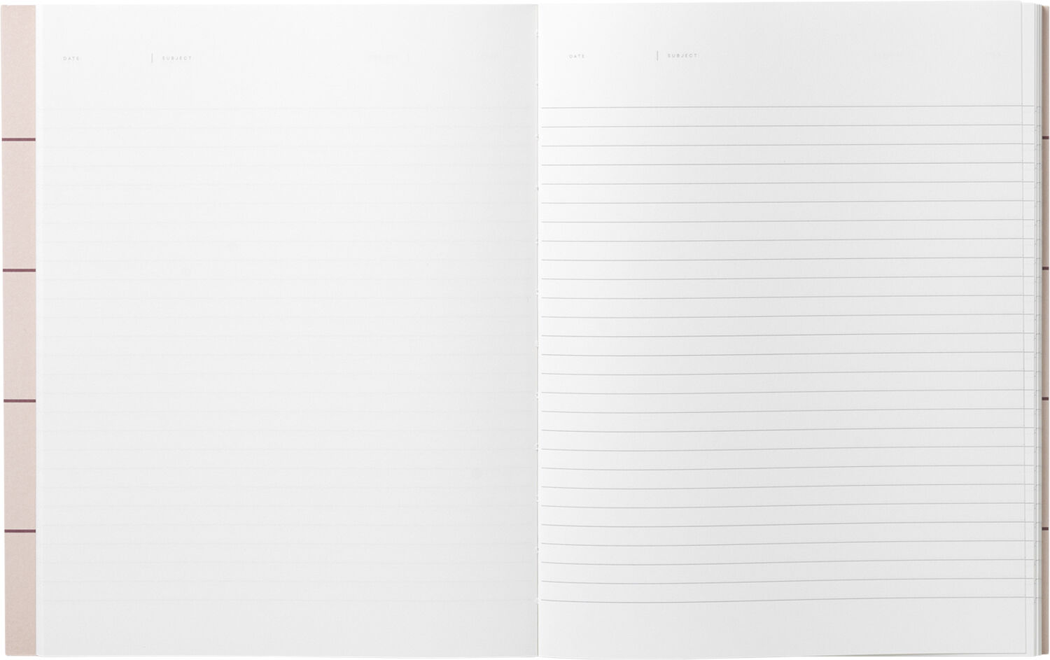 Stor notesbog med syet ryg, rosa