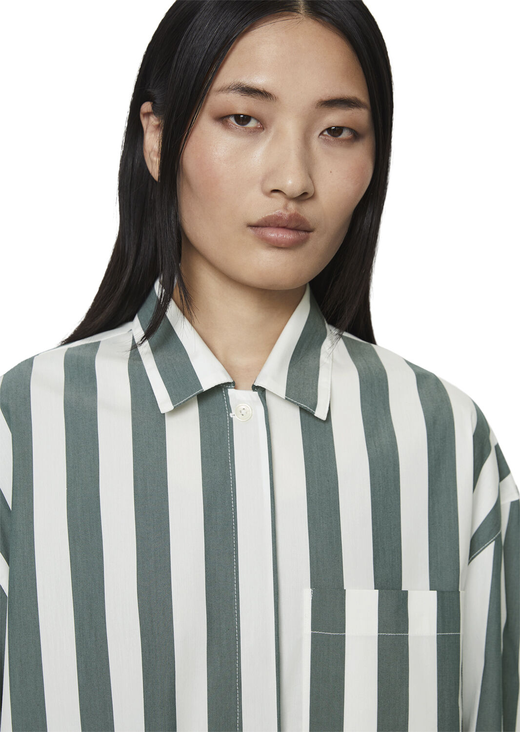 Blouse, oversized shape, kent colla