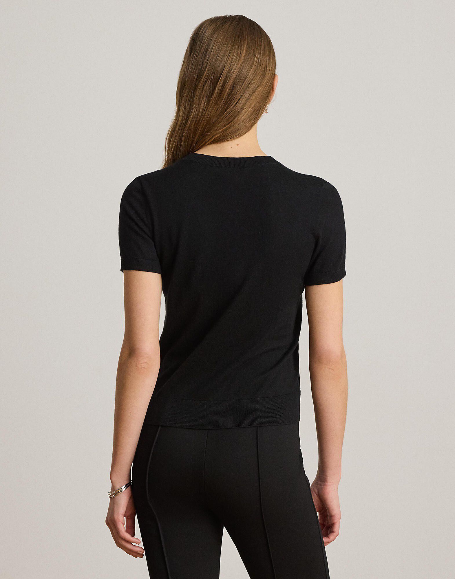 Cotton-Modal Short-Sleeve Sweater
