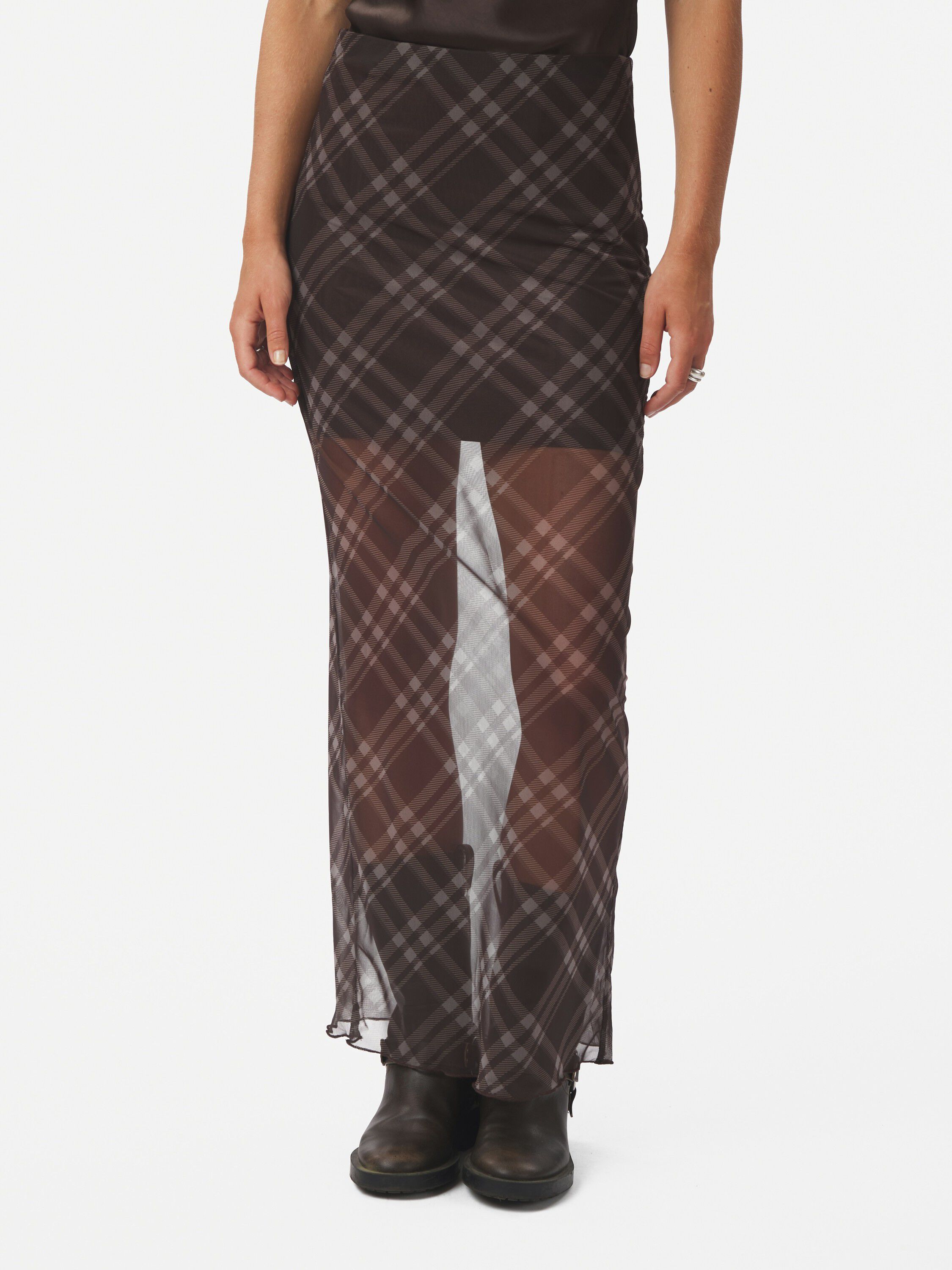 Marlise Check Mesh Skirt