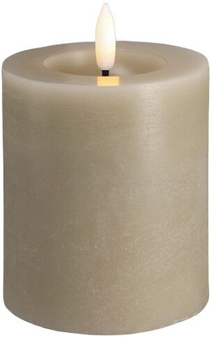 Moods & More - LED Pillar Candles, Rock, Melted, Kit grey 74x100 mm