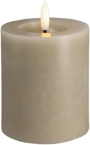 Moods & More - LED Pillar Candles, Rock, Melted, Kit grey 74x100 mm