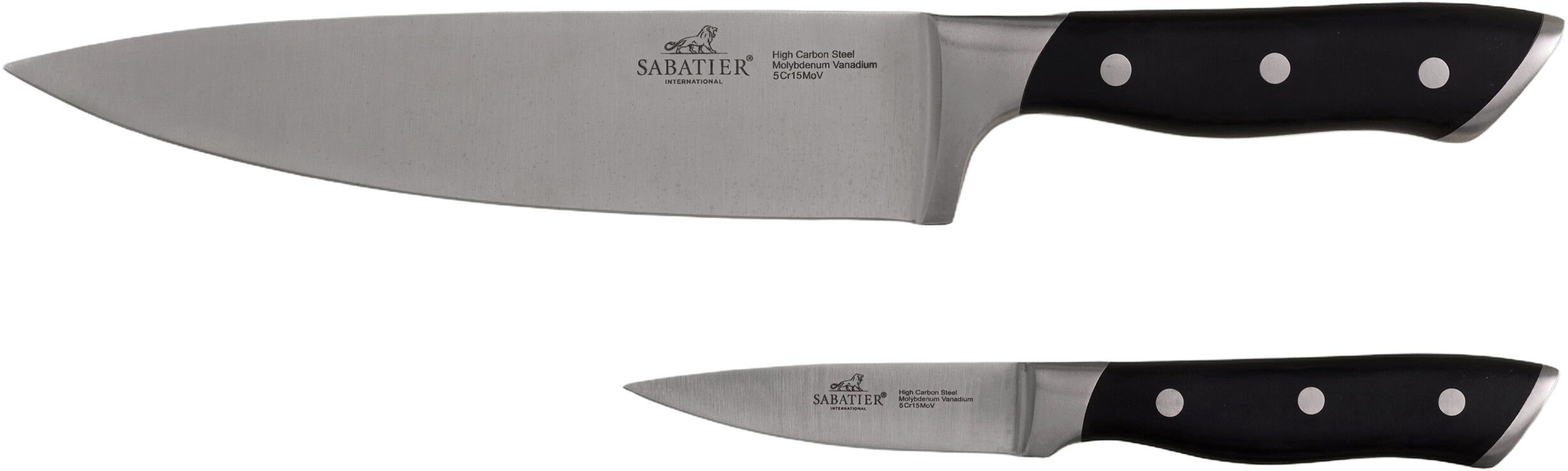 Knivsett Hercules 2 deler St&aring;l/Svart ABS
