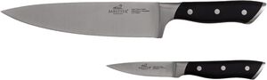 Knivsett Hercules 2 deler St&aring;l/Svart ABS