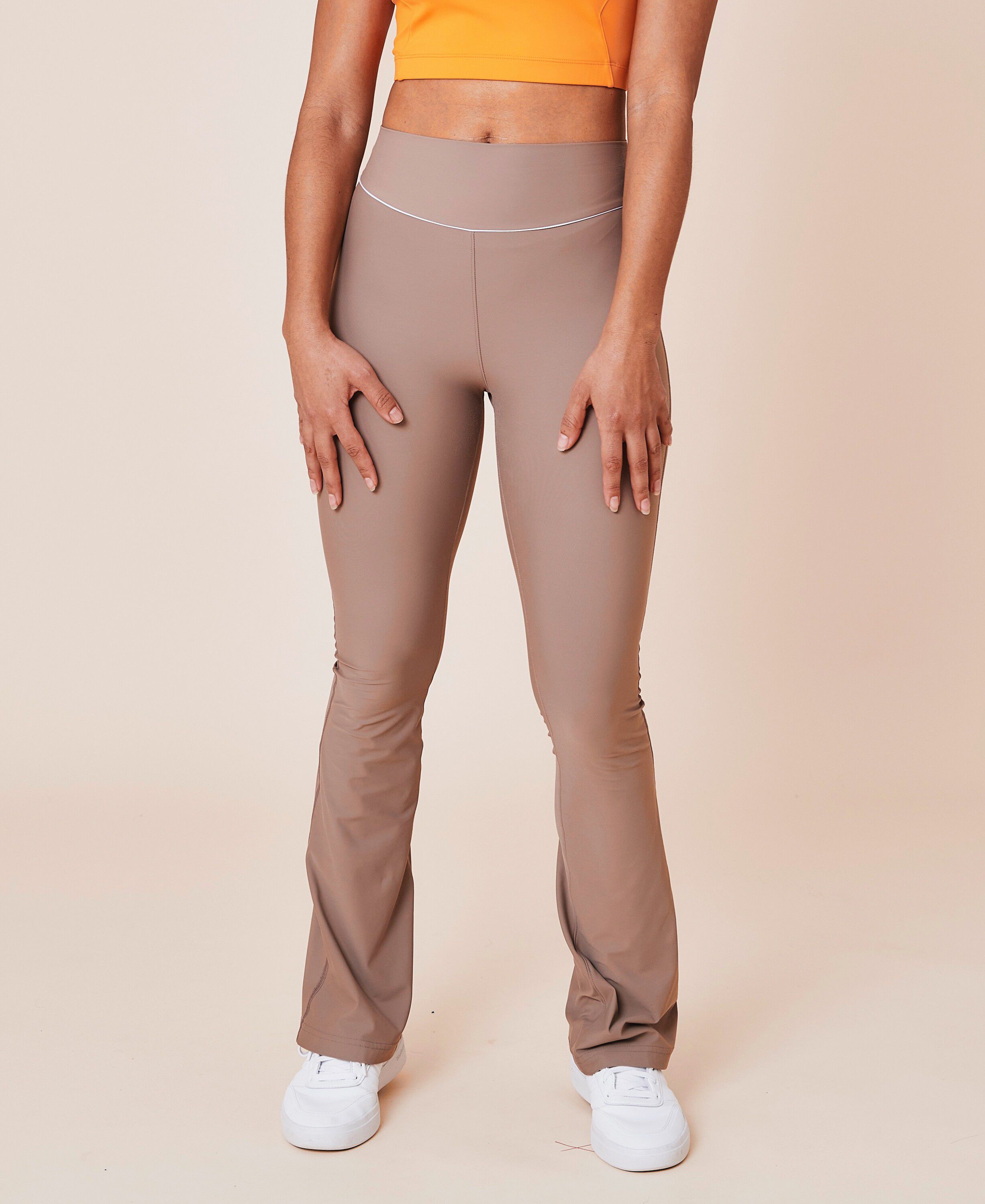 Peak high-waist flared brushed leggings - Ocean