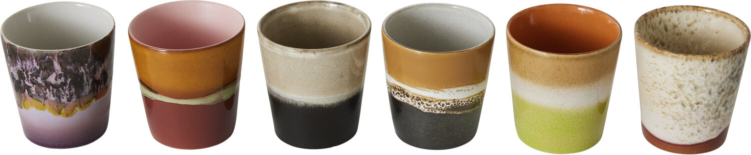 70s ceramics coffee mugs soil set of 6