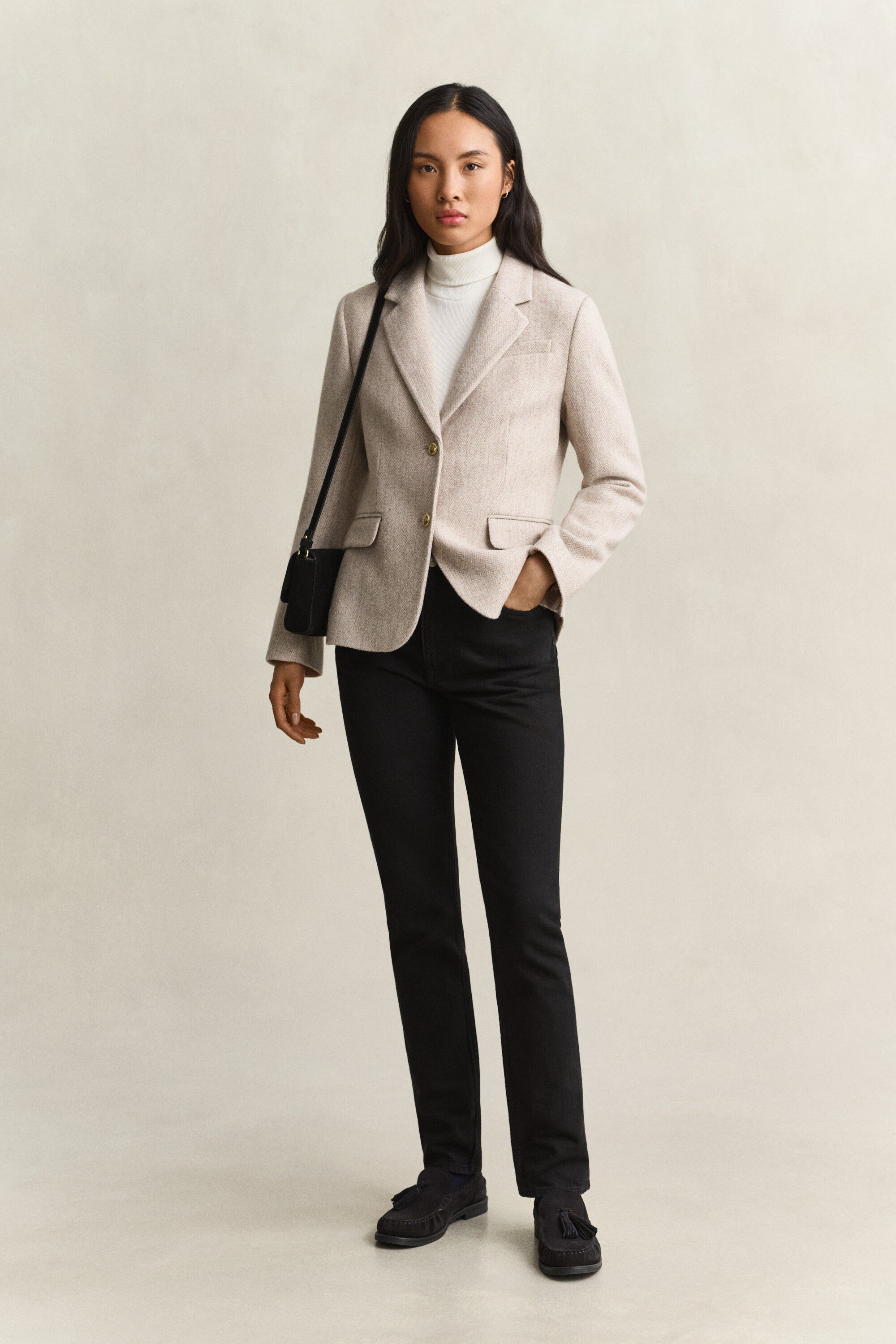 SLIM HERRINGBONE BLAZER