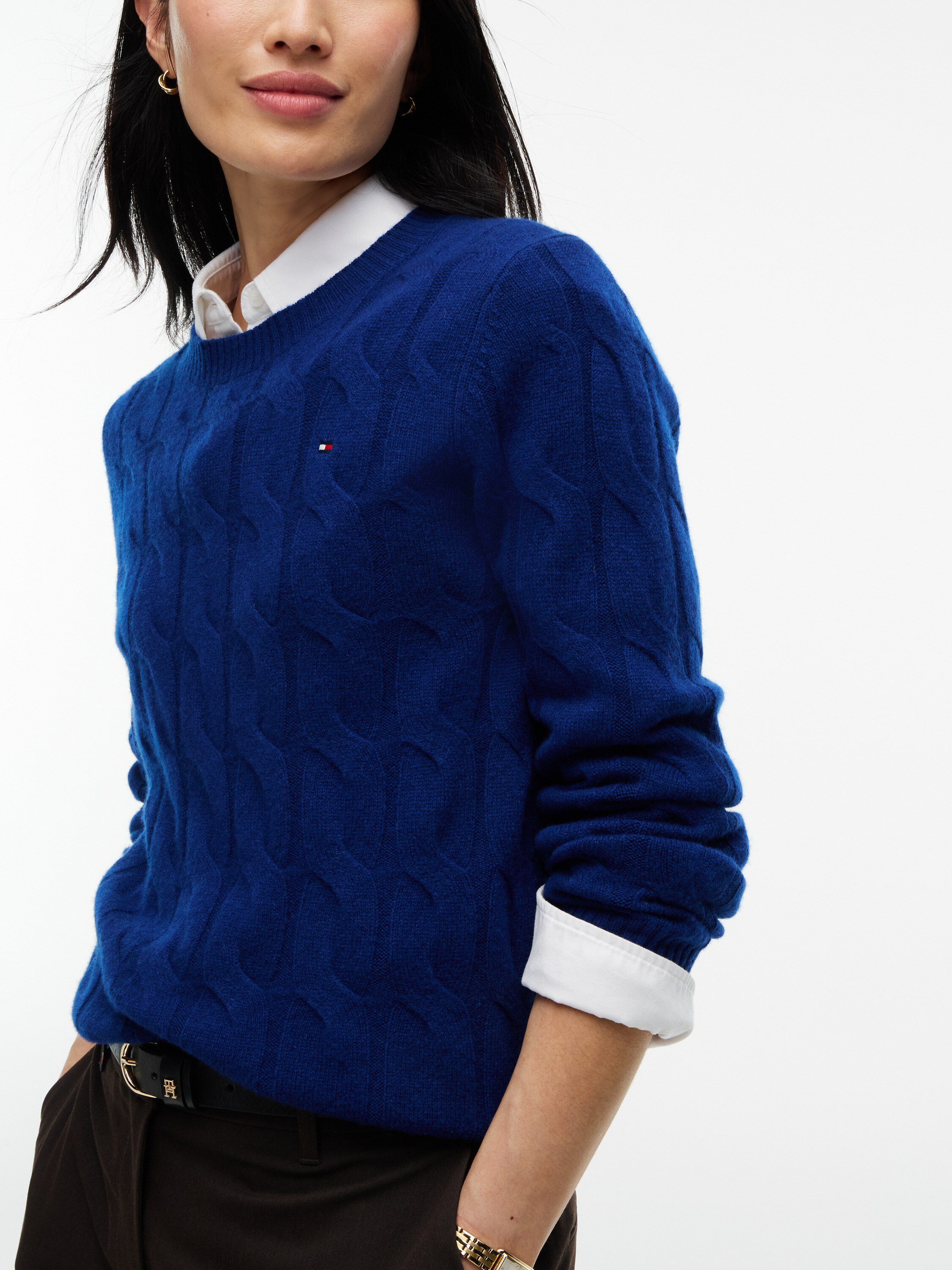 Pure Wool Chain Cable Knit Jumper