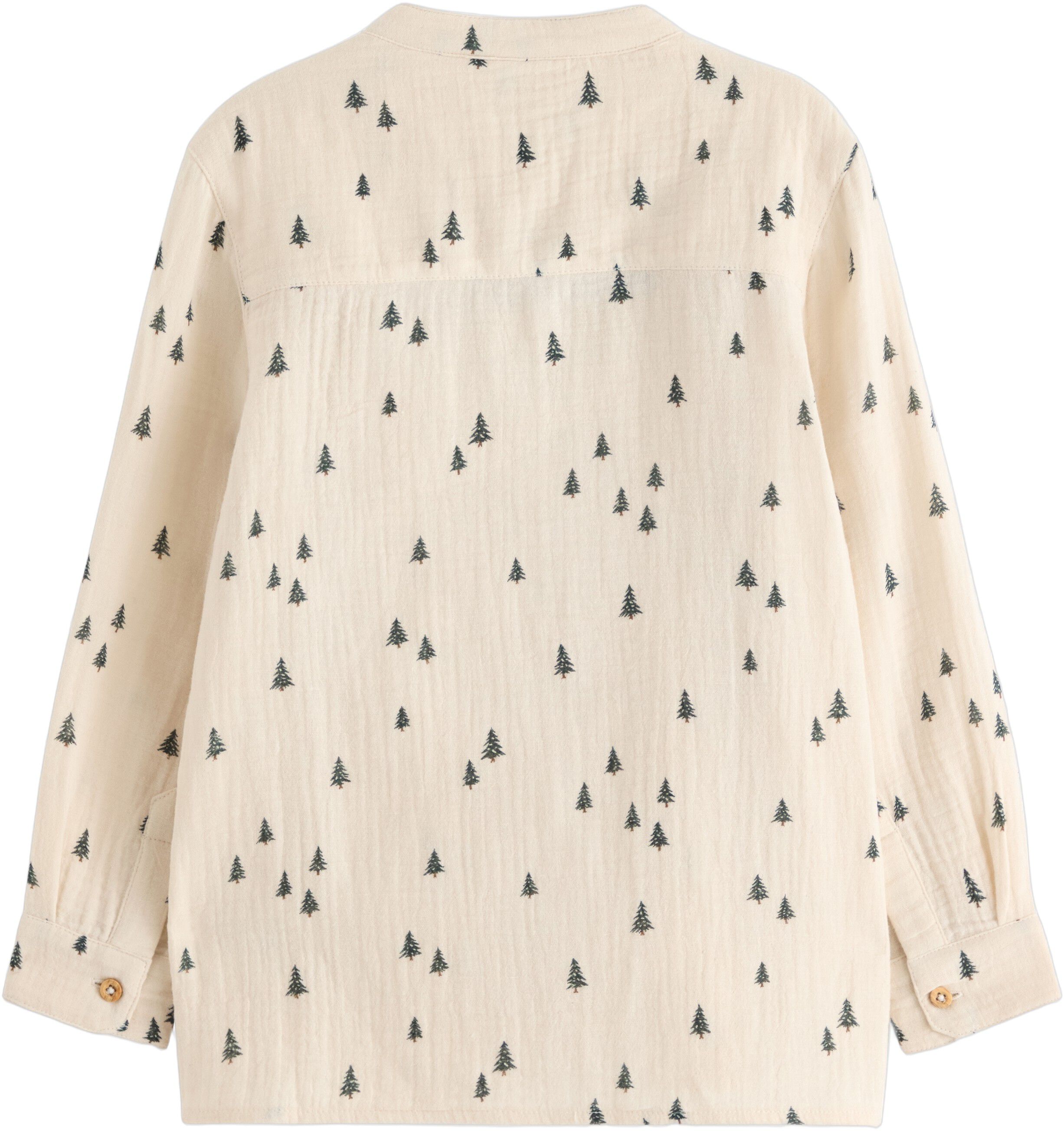 Lang&aelig;rmet skjorte i v&aelig;vet bomuld me