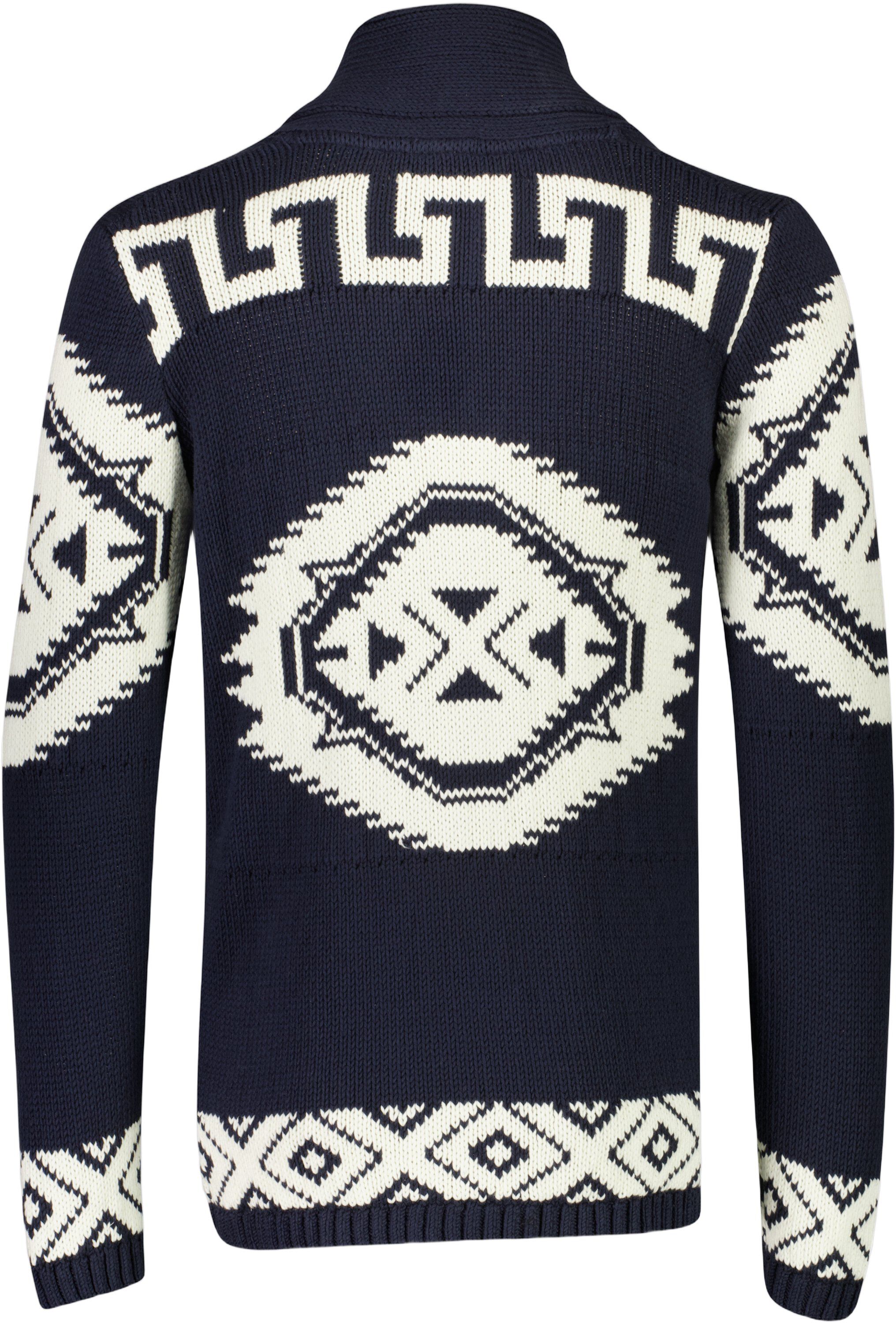 Shawl collar intarsia cardigan