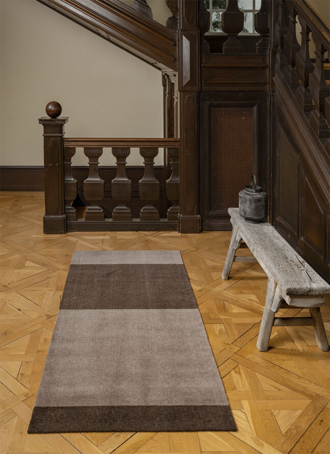 Løber, 90x200 cm, stripes-horizon sand/brun