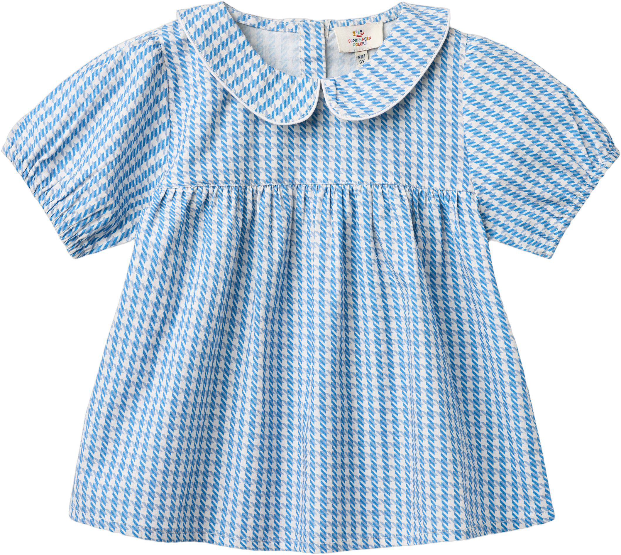 HOUNDSTOOTH BLOUSE W. COLLAR