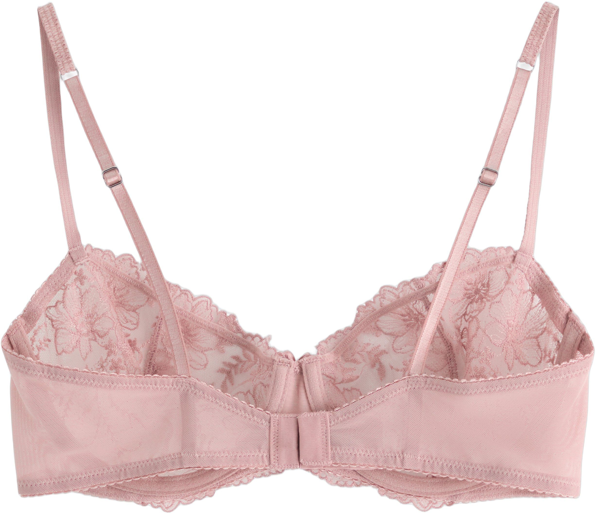 Ovadderad bh med bygel i skir spets