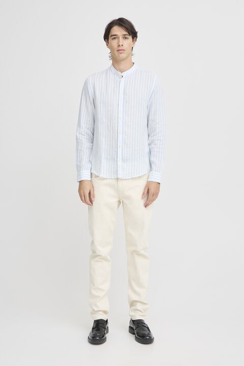 CFANTON LS CC linen striped shirt