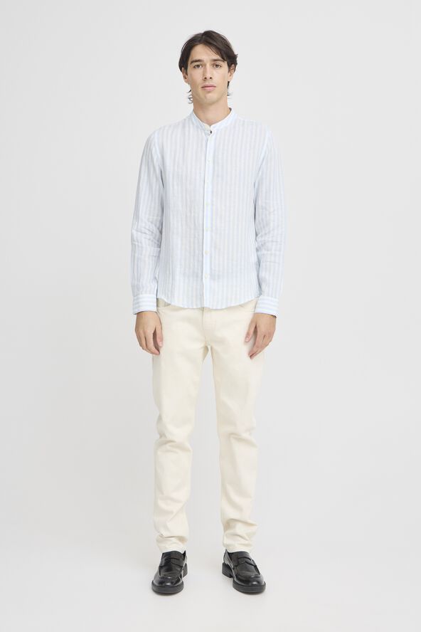 CFANTON LS CC linen striped shirt