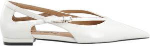 BIABARI Cut Out Pointy Flat Faux Leather