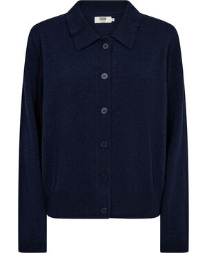Mabel 15 Langærmede polo strikcardigan - 100% Cashmere