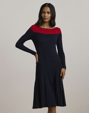 MATTE RAYON/NYLON-LS DRESS