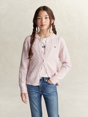 Shield Cable Knit Cardigan