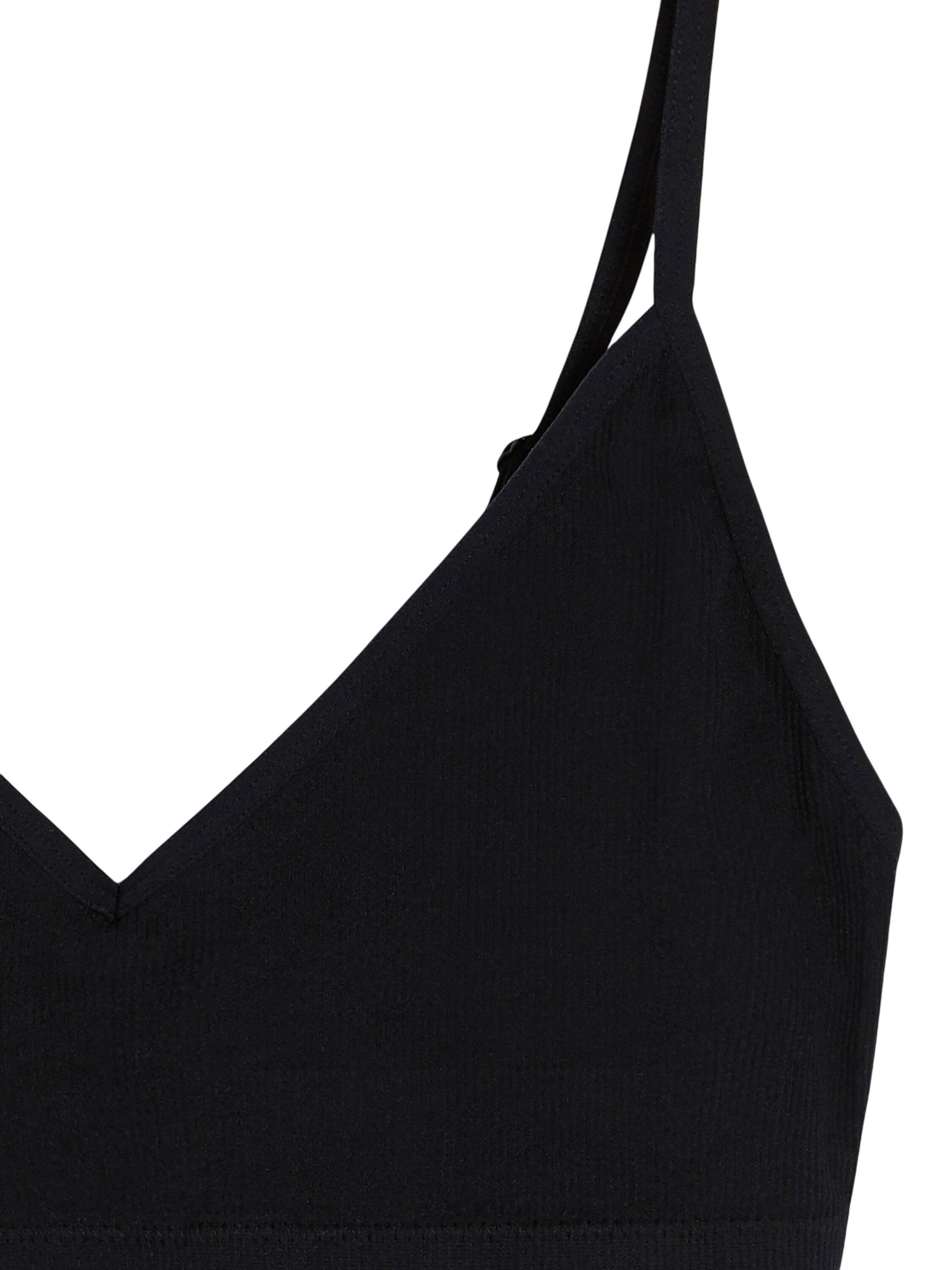 Myk ribbet bh uten s&oslash;mmer med v-ringning