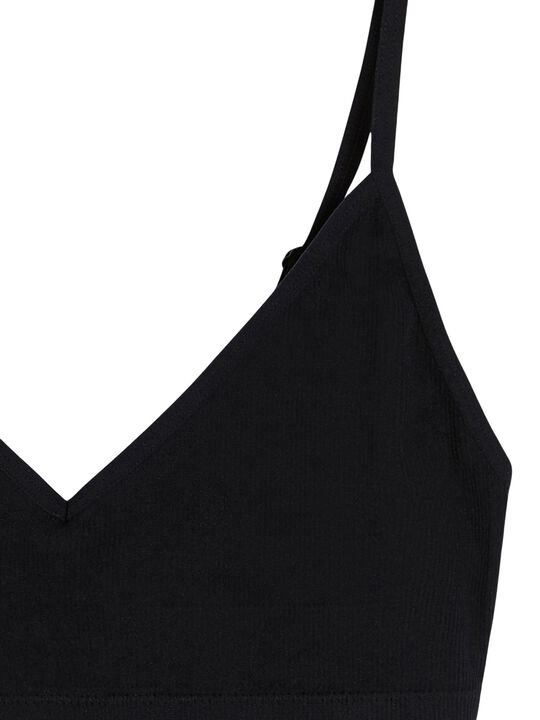 Myk ribbet bh uten sømmer med v-ringning