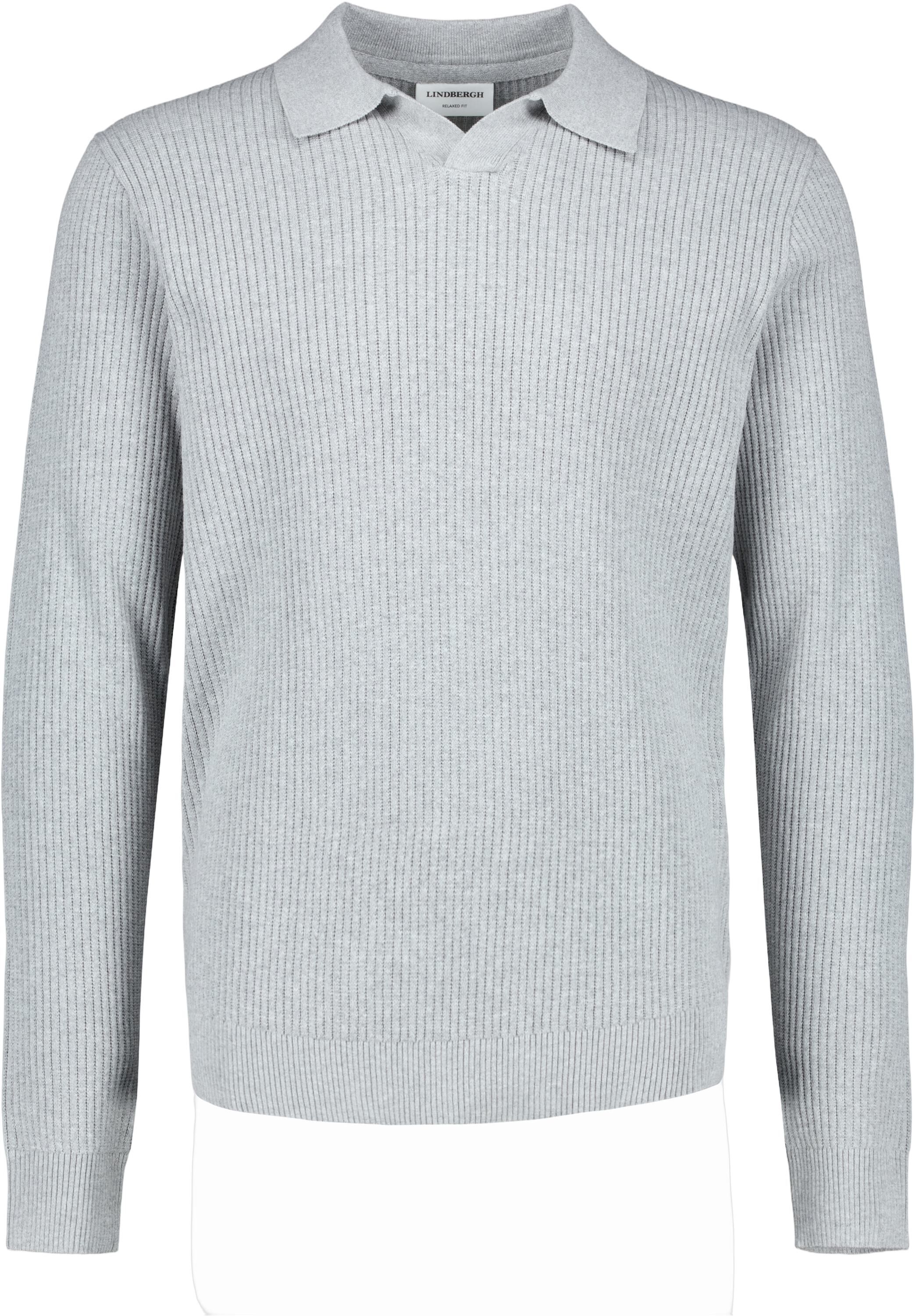 Ribbed L/S v-neck polo