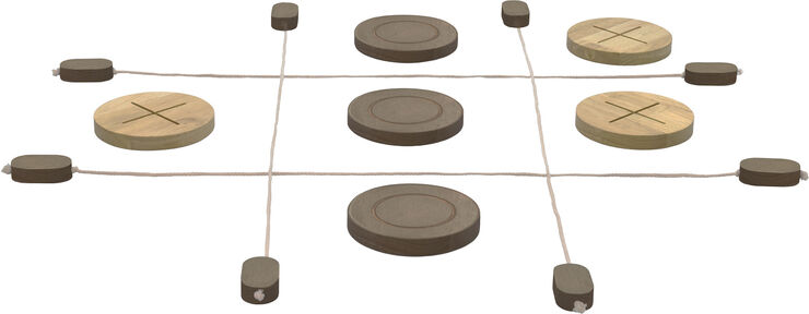 Bondesjakk 90 x 90 cm Grå/Brun Gummitre