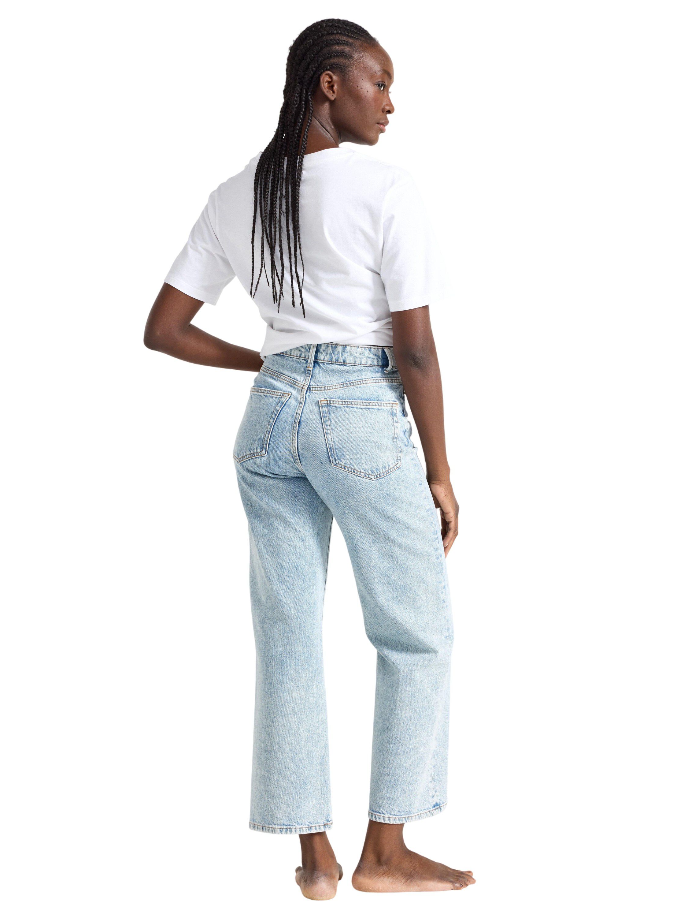 High waist jeans in cotton denim wi