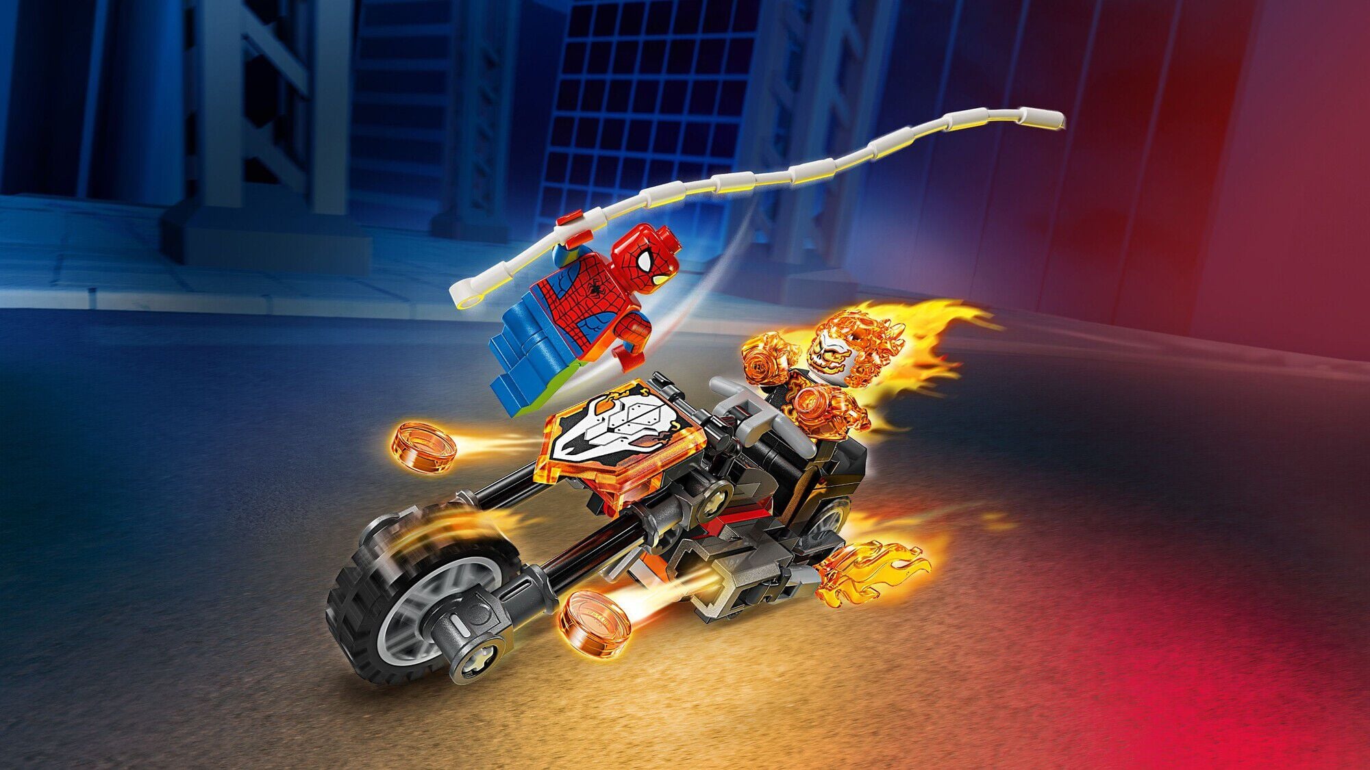 Spider-Man mod Ghost Rider p&aring; motorcykel 76335