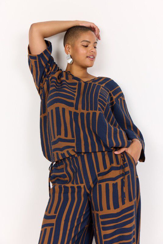 Curvy WA-SKY 1 Bluse Navy bl&aring;