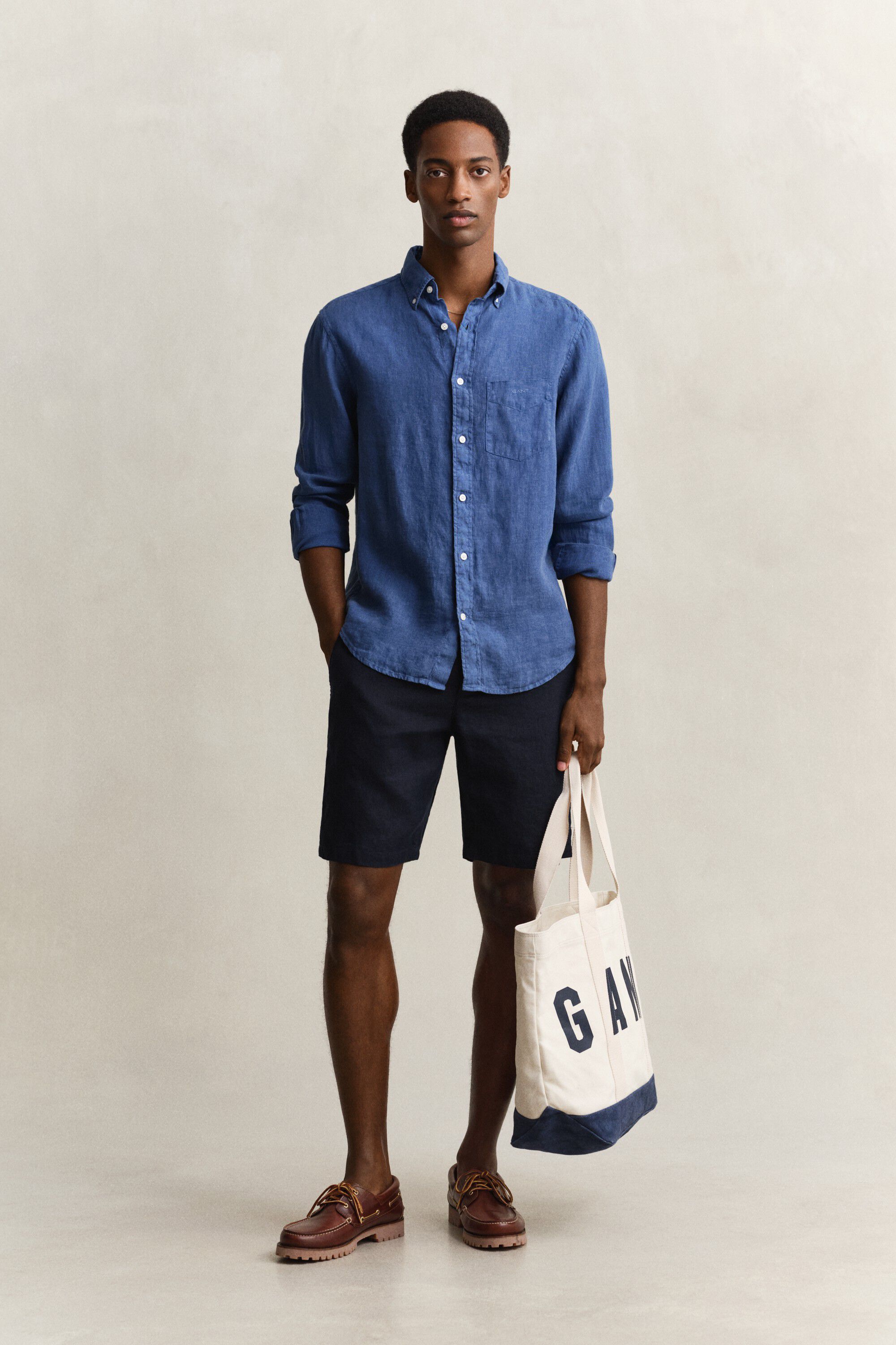 REG GMNT DYED LINEN SHIRT